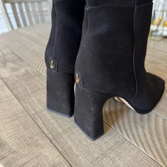 NWT SAM EDELMAN ISSABEL BOOT BLACK SUEDE SZ 7,5 - Picture 6 of 13